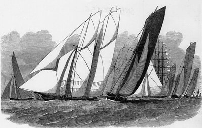 The Cowes Regattas: Yachts at the Hyde Pass - Bibl. des arts deco by Unknown artist
