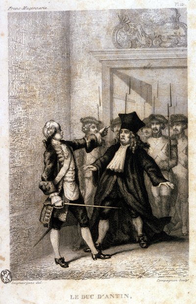 The Duke of Antin (Louis Antoine de Pardaillan de Gondrin, Marquis, then Duke of Antin) (1665 to 1736) at the Provincial Masonic Grand Lodge. by Unknown artist