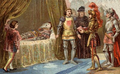 The English governor of Chateauneuf de Randon surrendered and came to lay the keys to the square on the deathbed of Bertrand du Guesclin, on 13 July 1380. by Unknown artist