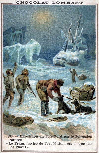 The Fram, boat of the Norwegian explorer Fridtjof Nansen, caught in the ice of the Arctic Ocean in 1896 by Unknown artist