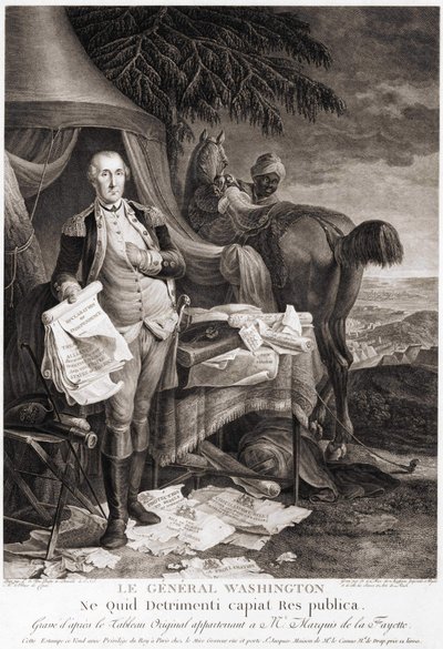The General Washington (1732 - 1799), engraved after the original painting belonging to the Marquis de la Fayette by Unknown artist