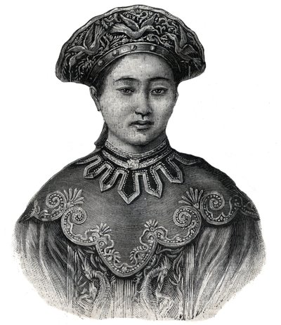 The Empress of Japan Haruko, wife of Mikado Mutsuhito (1852-1912) - Engraving of 1892 by Unknown artist