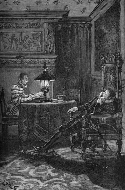 The King of France Henry III (1551-1589) Being Read. Engraving of the 19th Century. In 