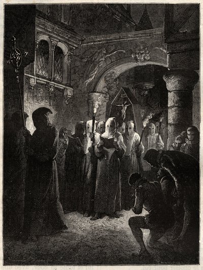 The King of France Henry III in White Penitent Suit - Procession of the Confrerie Instituted by the King 23/03/1585 by Unknown artist