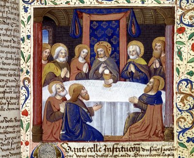 The Last Supper (Detail) - Illumination of the Middle Ages by Unknown artist