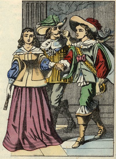 The Marquis of Carabas, the princess and the king in the castle. Illustration of the tale 