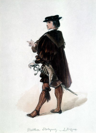 The Master Singers of Nuremberg, opera created by Richard Wagner: costume by Walther von Stolzing for the first performance. Wagner Museum Bayreuth by Unknown artist