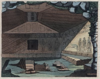 The Necropolis of Tarquinia - engraving from 