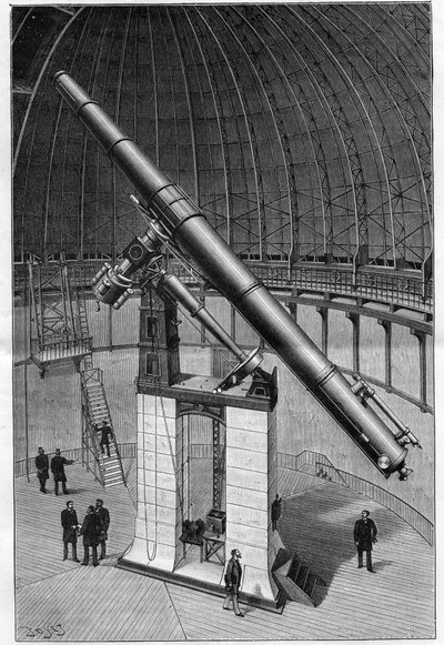 The Nice Observatory - the great equatorial of the Observatory - engraving in 