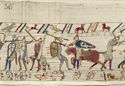 The Normans fight and kill those who were with King Harold, Bayeux Tapestry by Unknown artist