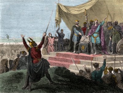 The Oaths of Strasbourg Between Louis the German by Unknown