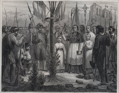 The Plantation of a Liberty Tree during the Revolution - Engraving in 
