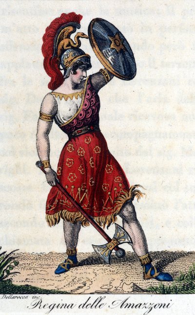 The Queen of the Amazons. Illustration of an opera booklet. 19th century by Unknown artist