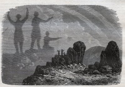 The Spectre of the Brocken in the Harz Mountains (engraving from 1877) by Unknown artist