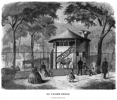 The Swiss valley in the garden of plants in Paris in 1858. by Unknown artist