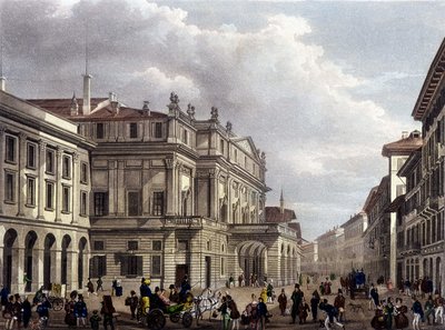 The Teatro alla Scala in Milan at the beginning of the 19th century. Engraving of the period. Museo della Scala de Milan by Unknown artist