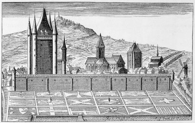 The Tower of the Temple, from a print of the topography of Paris - engraving by Unknown artist