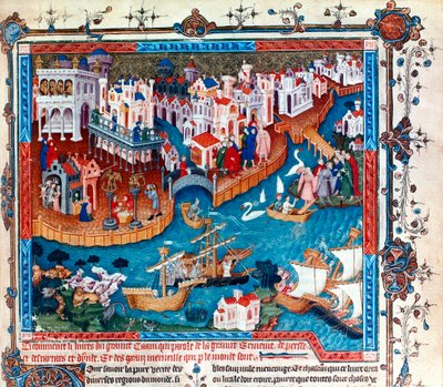 The Venetian explorer Marco Polo, left the city of Venice with his father and uncle in 1271: he headed for the Far East and took the Silk Road by Unknown artist