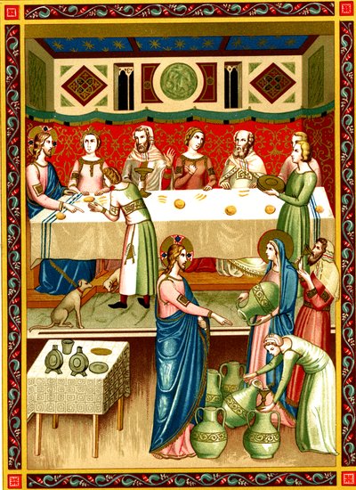 The Wedding Feast at Cana, Miniature from a Manuscript from 14th Century by Unknown artist