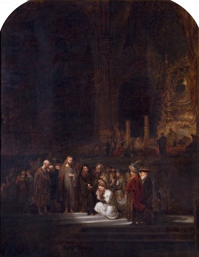The Woman Taken in Adultery (after Rembrandt) by Unknown