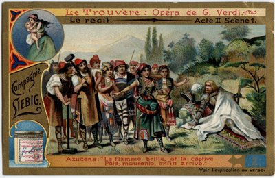 The act II scene 1. Illustration for the opera The Find (Il trovatore) by Giuseppe Verdi (1813-1901). Chromolithography Liebig from the end of the 19th century. by Unknown artist