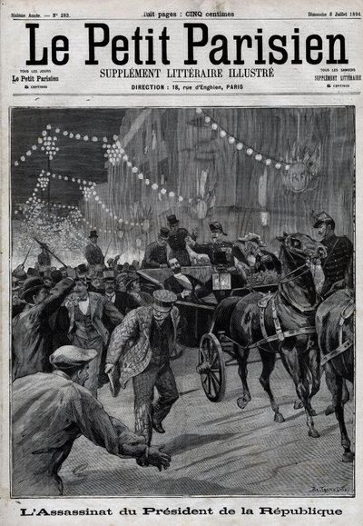 The Assassination of President Sadi Carnot by Sante Caserio on June 24 by Unknown artist