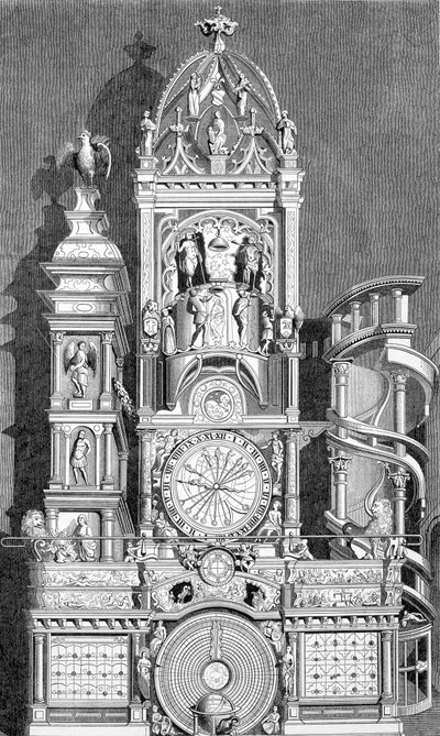 The astrological clock of Strasbourg, executed in 1573 by Conrad Dasypodius (engraving) by Unknown artist