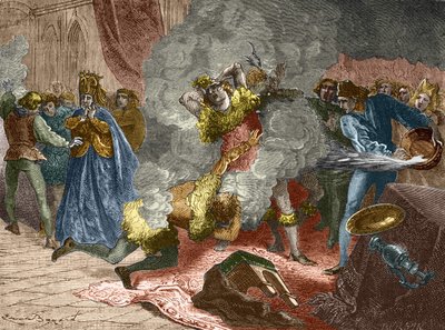 The ball of the ardents or ball of the savages: on the occasion of the wedding of a lady of Isabeau (Isabella, Elizabeth) from Bavaria on 28 January 1393, the king disguised himself and chained himself to four other courtiers. His brother, the Duke of Orlé by Unknown artist