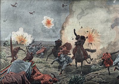 The Beginning of War Aviation: French Aviators Bombarding Moroccan Rebels, July 1914 by Unknown Artist