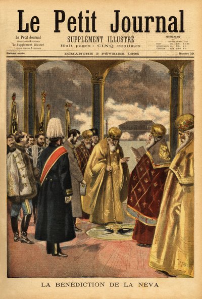 The blessing of the Neva, a Russian tradition that takes place in St. Petersburg every year during the epiphany by Unknown artist