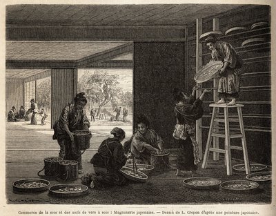 The Breeding and Trade of Silk Worm Cocoons by Unknown artist