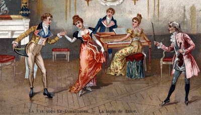 The Dance Lesson at the End of the 18th Century by Unknown artist