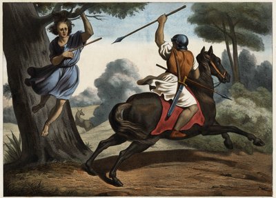 The death of Absalom. After the defeat against his father