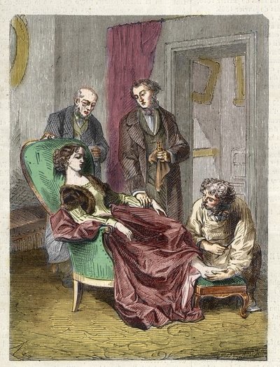 The death of Hannah Greener caused by inhalation of too much chloroform (anesthesia) - 1848 by Unknown artist