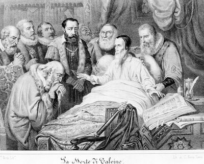 The death of Jean Calvin (1509 - 1564) by Unknown artist