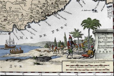 The Debarkment of the Spanish Conquistadors Francisco Pizarro by Unknown artist