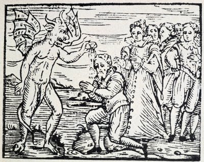 The Devil Baptizing Men and Women in Prayer by Unknown artist