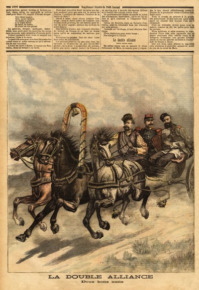 The double alliance between Russia of Alexander III and France. Engraving in Le petit journal 16/10/1893. Selva