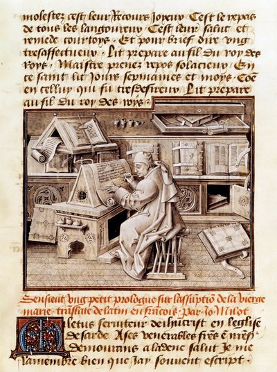 Jean Mielot Working in His Office by Unknown artist