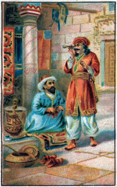 The enchanting tube. History of Prince Ahmed and the fairy Pari-Banou. Tale of 1001 nights. by Unknown artist