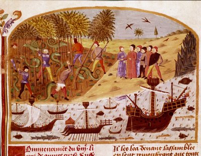 The Fleet of King Alexander the Great from the Book of Facts of Alexander the Great by Quintus Curtius Rufus by Unknown artist