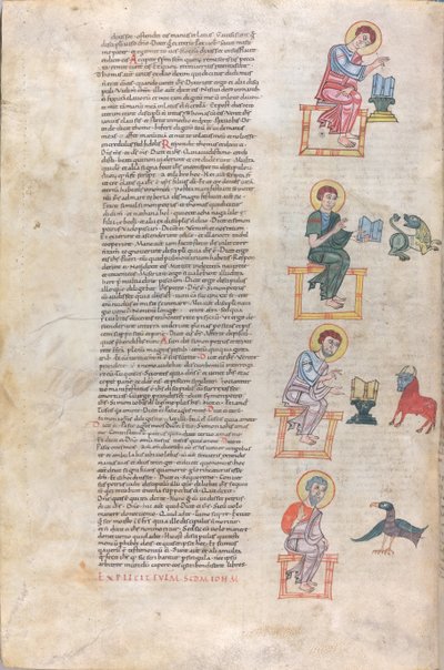 The Four Evangelists with Their Symbols: Matthew, Luke, Mark, John by Unknown artist