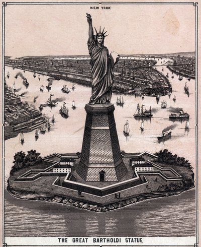The great Bartholdi statue in New York, USA in 