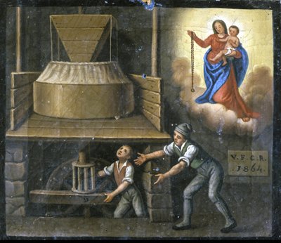The Hand of a Young Worker is Caught in a Millstone by Unknown artist