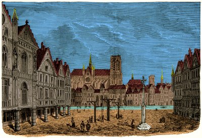 The House with the Pillars or House of the Dauphin, Former and First City Hotel of Paris in the Middle Ages (Engraving) by Unknown artist