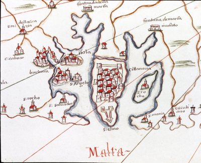 The island of Malta, with Fort St. Elmo (Detail) by Unknown artist
