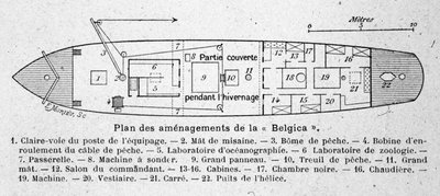 Layout Plan of the Belgian Scientific Vessel Belgica Used in the Antarctic Expeditions by Unknown artist