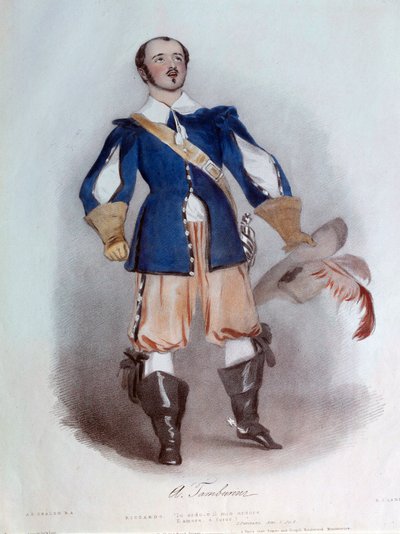 The lyrical singer Antonio Tamburini (1800-1876) in the role of Riccardo for the opera 