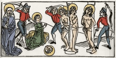 The martyrdom of Saint Felicite and his seven sons of Rome (The book of the saint) by Jacobus (James) of Voragine (1228-1298). Lubeck 1488 by Unknown artist