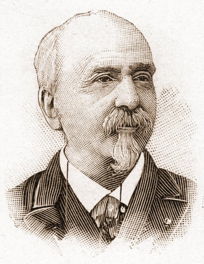 Members of the Academy Francaise in 1895: portrait of Victor Cherbuliez (1829-1899), novelist, playwright, essayist, French literary critic. by Unknown artist